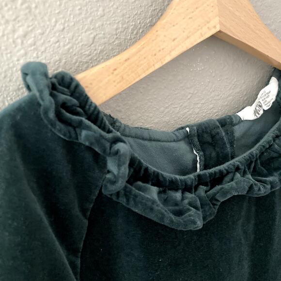 H&M Cotton Velvet Ruffle Collar Dress - Green - 8 - Picture 3 of 6